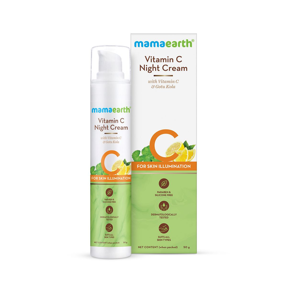 Mamaearth Vitamin C Night Cream with Vitamin C and Gotu Kola For Skin Illumination 50g