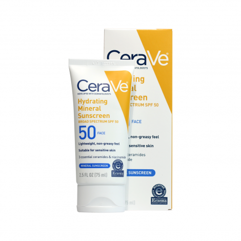 Cerave Hydrating Mineral Sunscreen SPF 50 Face Lotion 75ml