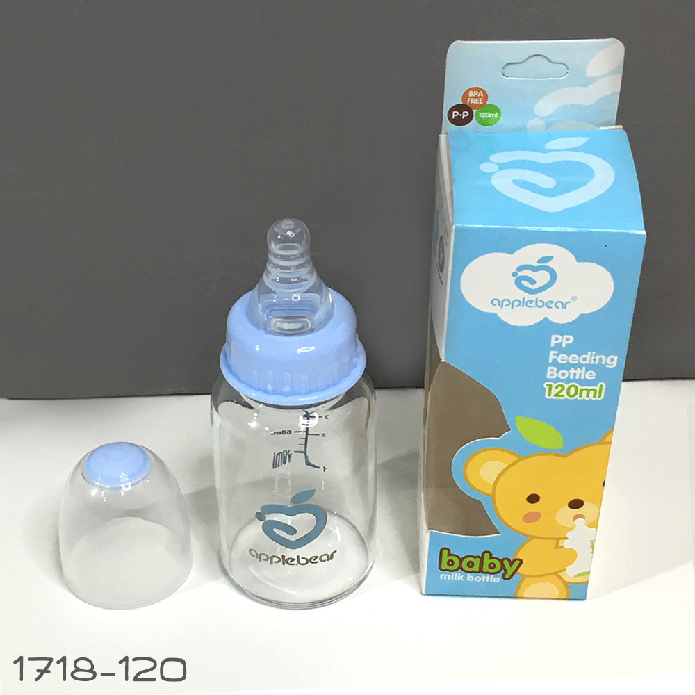 Apple Bear baby feeder bottle - 120ml Glass Body
