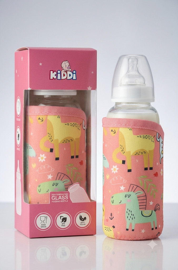 Kiddi High Temperature Glass Feeding Bottle 120ml