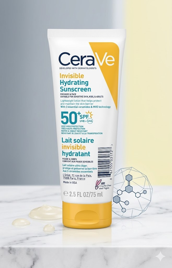 CeraVe Invisible Hydrating Sunscreen SPF50+ 75ml